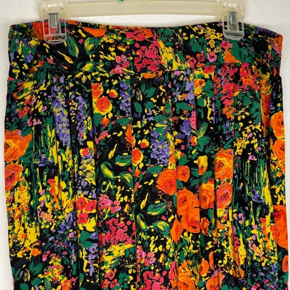 Adrian Jordan Vintage Floral Colorful Wide Leg Pants - Picture 3 of 13